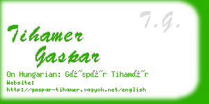 tihamer gaspar business card
